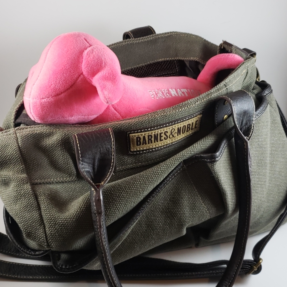 Barnes & Noble Olive Utility Tote Book bag